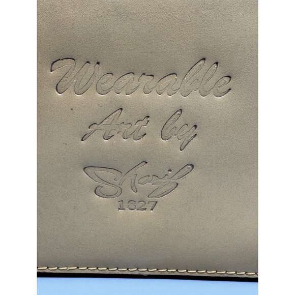 Sharif Hieroglyphic Embossed Leather Purse Satchel Removable Horus Keychain - Picture 11 of 13